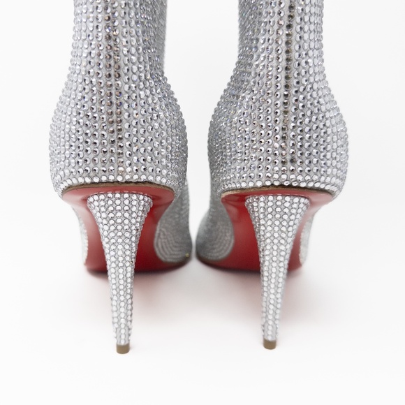 Christian Louboutin Astrilarge Strass Crystal Stiletto Red Bottom Boots 39.5 EU - Picture 4 of 8